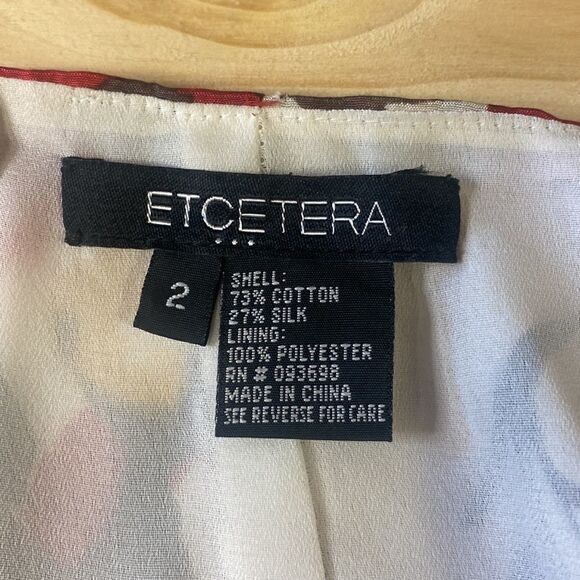 COPY - Etcetera Pink, red, white, Brown Floral Print A line twirl skirt - Picture 3 of 4